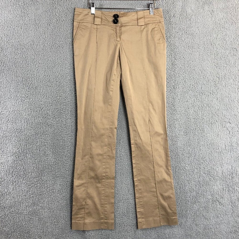 Burberry London Straight Leg Low Rise Khaki Casual Cotton Pants Women's Size 8